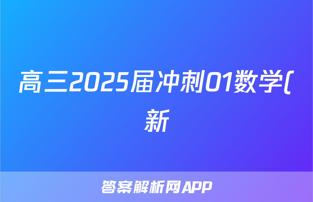 高三2025届冲刺01数学(新)试题